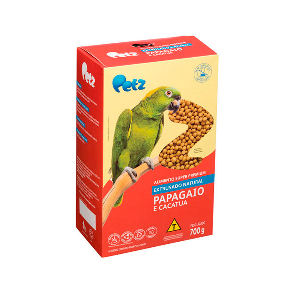 Alimento Pássaro Petz Extrusado Natural para Papagaio e Cacatua